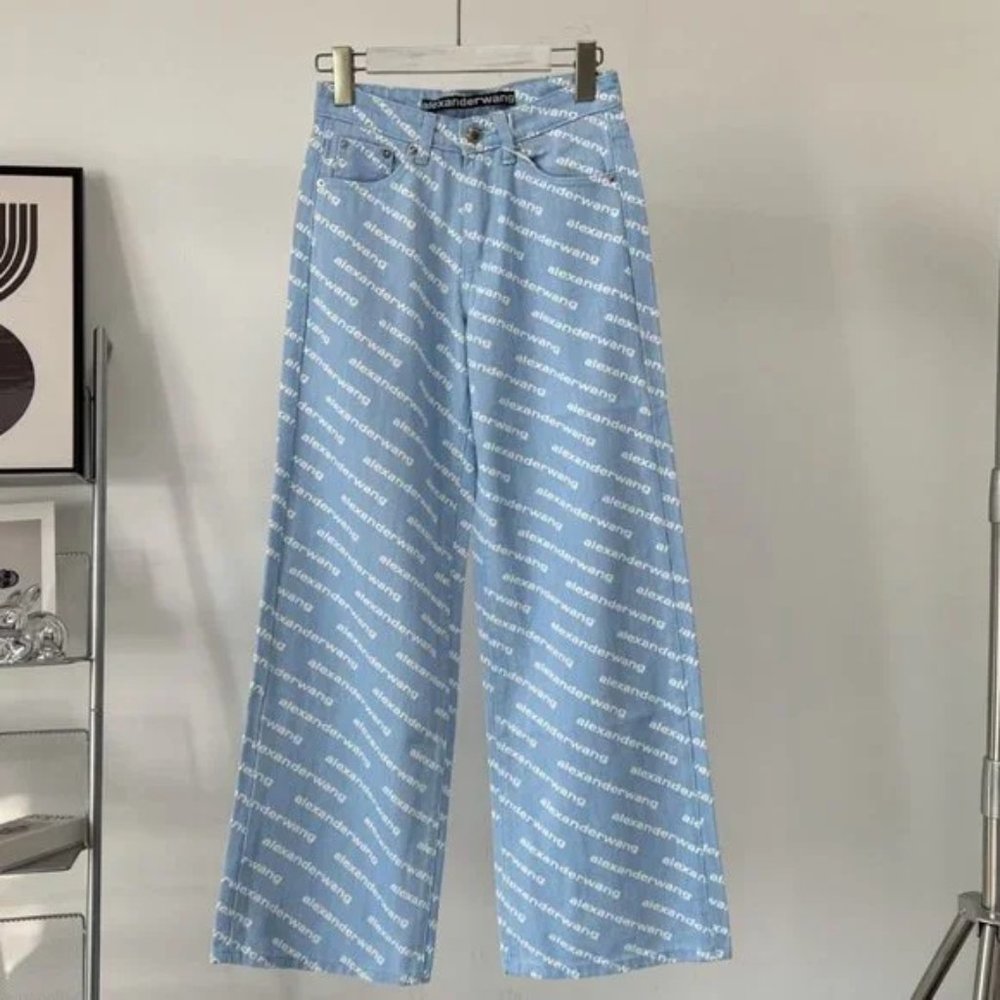 Blue Alexander Wang Full print logo jeans